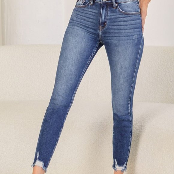 KAN CAN USA- HIGH RISE RAW HEM ANKLE SKINNY - Picture 9 of 10